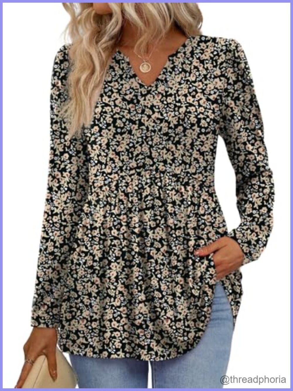 Womens Long Sleeve V Neck Peplum Babydoll Tunic Top Casual Blouse